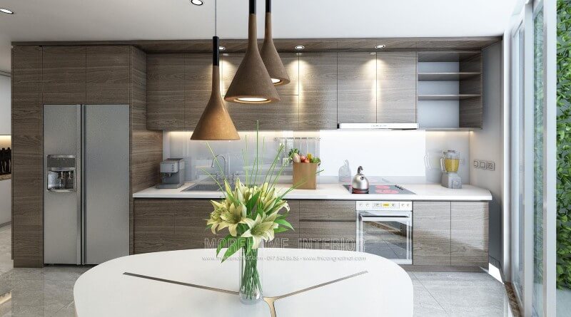 Mẫu tủ bếp đẹp giá rẻ được làm từ gỗ công nghiệp nhỏ gọn tiện nghi và ấm cúng Tủ bếp gỗ công nghiệp và tủ bếp acrylic