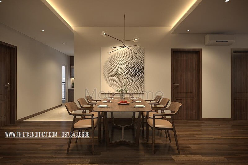 Tranh canvas treo tường làm tăng thêm tính thi vị cho không gian ăn uống Thiết kế chung cư