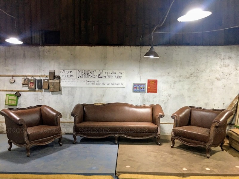 Mẫu sofa tân cổ điển bọc da đẹp làm hài lòng những vị khách khó tính nhất Mẫu sofa gỗ tự nhiên, gỗ óc chó đẹp