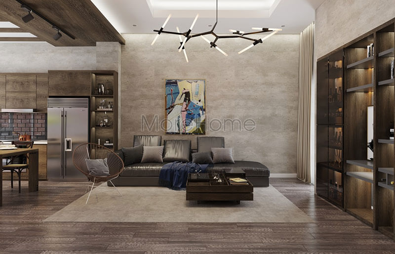 Mẫu sofa bọc da hiện đại với tông màu đen cho phòng khách nhà phố, chung cư, biệt thự Mẫu sofa gỗ tự nhiên, gỗ óc chó đẹp