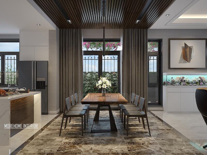 Thiết kế nội thất phòng ăn biệt thự