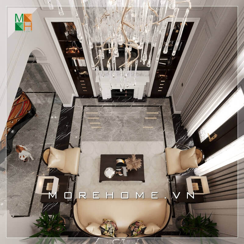 Gợi ý mẫu thiết kế không gian phòng khách tân cổ điển sang trọng cho biệt thự, nhà phố, chung cư, căn hộ penthouse. Mẫu nội thất biệt thự đẹp