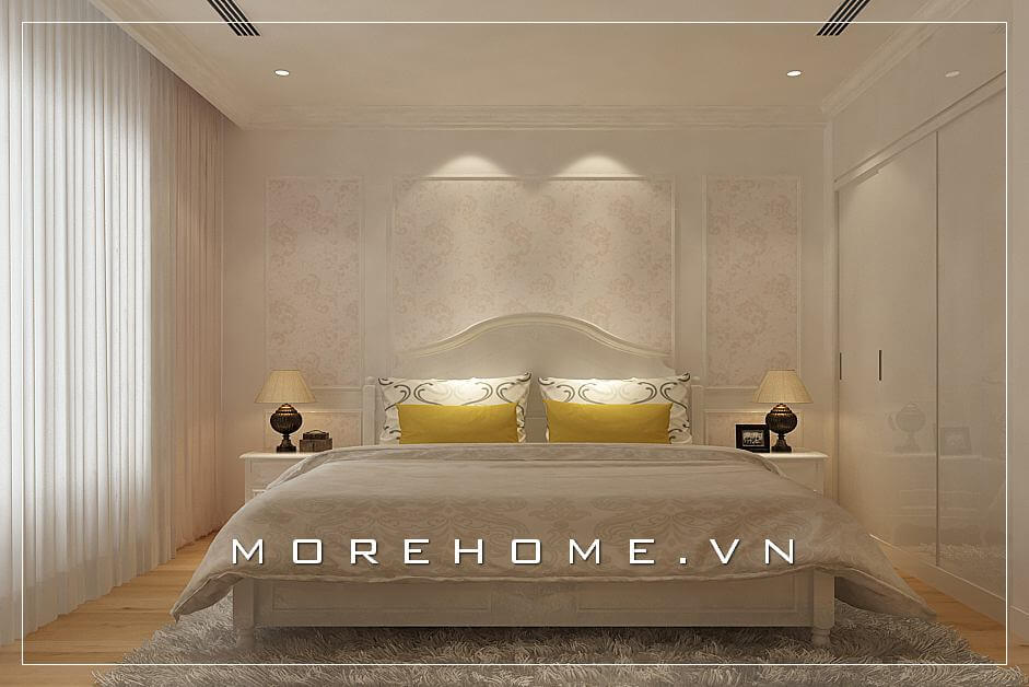 Giường ngủ chung cư tân cổ điển Giường ngủ chung cư tân cổ điển