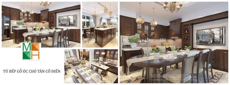 Tủ bếp gỗ óc chó Tủ bếp gỗ óc chó