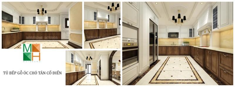 Tủ bếp gỗ óc chó Tủ bếp gỗ óc chó