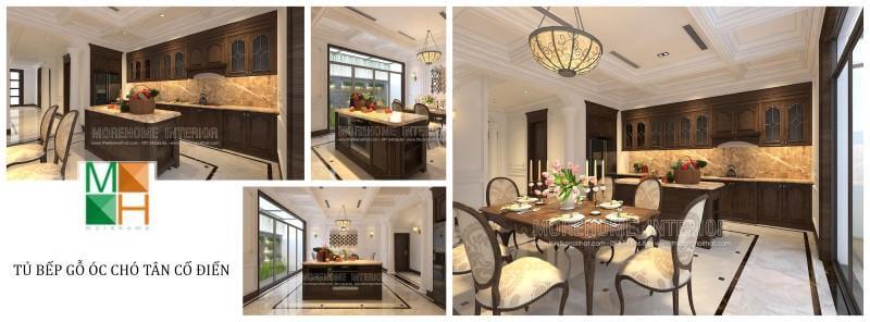 Tủ bếp gỗ óc chó Tủ bếp gỗ óc chó