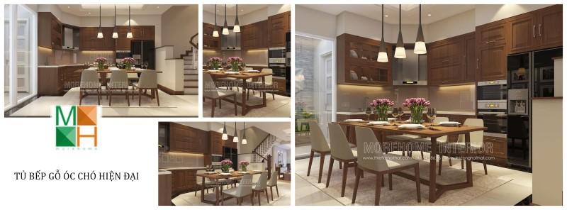 Tủ bếp gỗ óc chó Tủ bếp gỗ óc chó