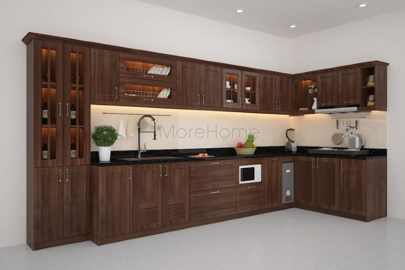 Tủ bếp gỗ óc chó Tủ bếp gỗ óc chó