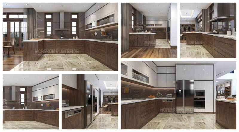 Tủ bếp gỗ óc chó Tủ bếp gỗ óc chó