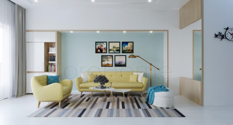 Thiết kế nội thất phòng khách phong cách hiện đại, độc đáo cho nhà phố ở City Land Gò Vấp Thiết kế nội thất phòng khách nhà phố