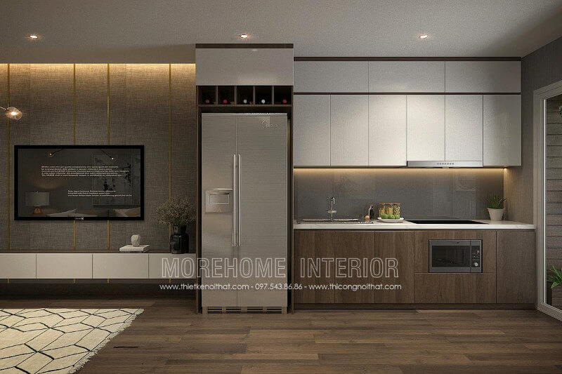 Mẫu tủ bếp gỗ công nghiệp hiện đại cho nhà phố tại Hồ Chí Minh Tủ bếp đẹp, sang trọng và đẳng cấp