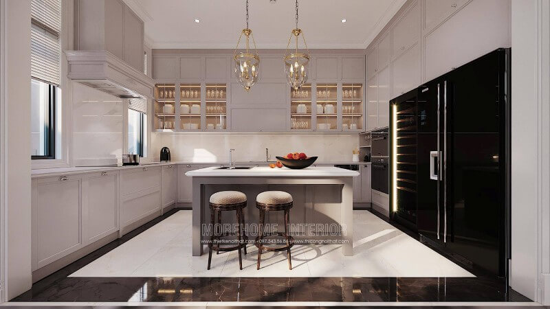 Tủ bếp chữ L phong cách hiện đại bằng gỗ cao cấp Tủ bếp hiện đại, tủ bếp chữ u, tủ bếp chữ i, tủ bếp chữ l