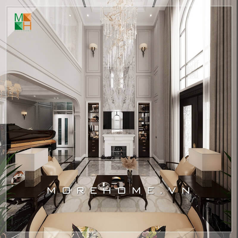 Kệ tivi tân cổ điển đẹp và lạ mắt cũng là một mẫu nội thất không thể thiếu trong không gian phòng khách biệt thự, nhà phố, chung cư cao cấp, biến căn phòng trở nên tiện nghi và sang trọng hơn. Thiết kế phòng khách biệt thự