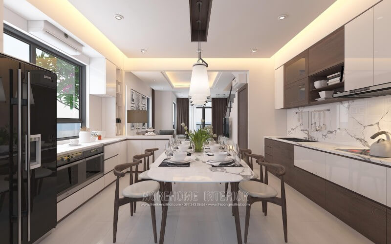 Mẫu tủ bếp biệt thự hiện đại đẹp và đẳng cấp nhất hiện nay Tủ bếp biệt thự