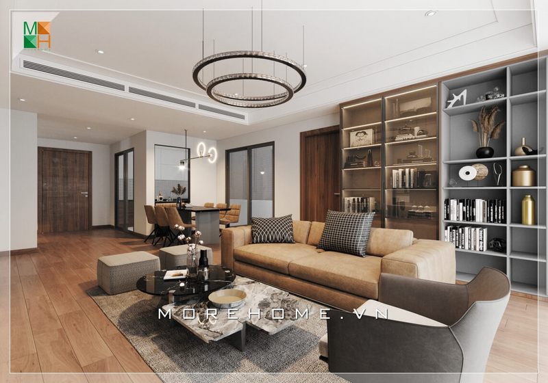 Với sở thích giữa những gam màu sáng tối có lẽ cách phối hợp sofa văng bọc da màu cam cùng màu xám của 2 đôn sofa, ghế sofa đơn sẽ giúp bạn thêm lựa chọn độc đáo cho sở thích của mình