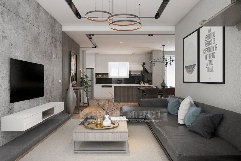 Mẫu kệ ti vi treo tường được coi là giải pháp tối ưu của những căn hộ chung cư nhỏ