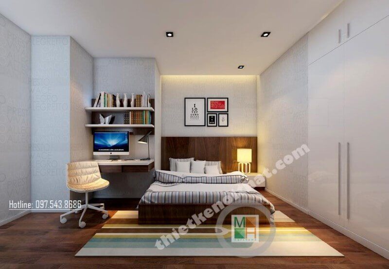 Mẫu giường ngủ hiện đại|gỗ công nghiệp} được thiết kế tối giản mà vẫn đảm bảo công năng sử dụng cho gia chủ