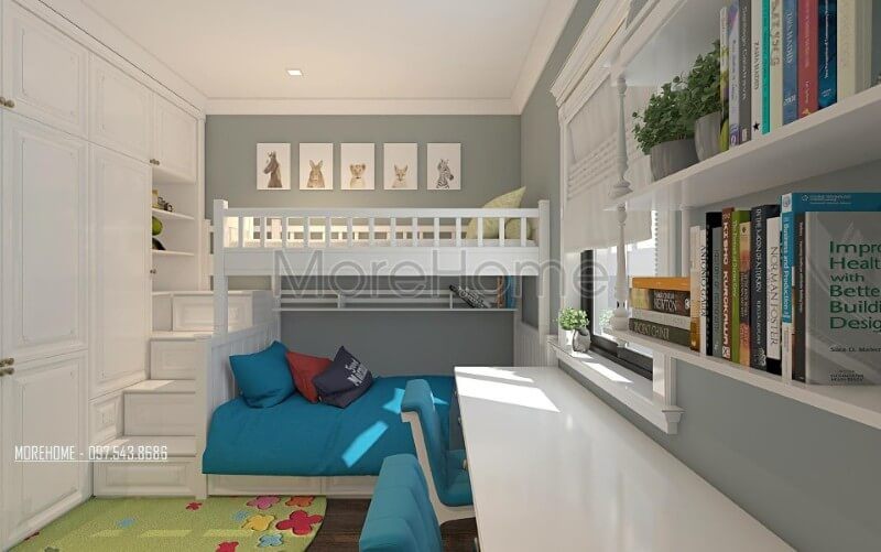 Nội thất phòng ngủ con chung cư phong cách trẻ trung