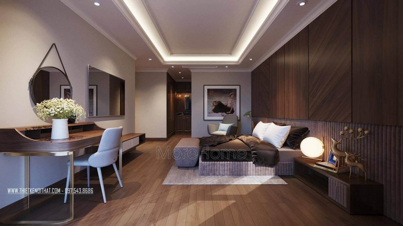 Thiết kế nội thất phòng ngủ master căn chung cư dulex sang trọng đẳng cấp