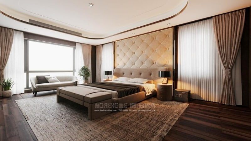 Thiết kế nội thất phòng ngủ đẹp với gam màu trung tính nhẹ nhàng mà sang trọng