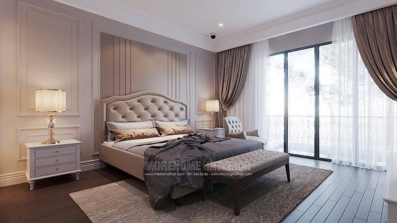 Bố trí nội thất phòng ngủ đẹp cho biệt thự tại Hà Nội