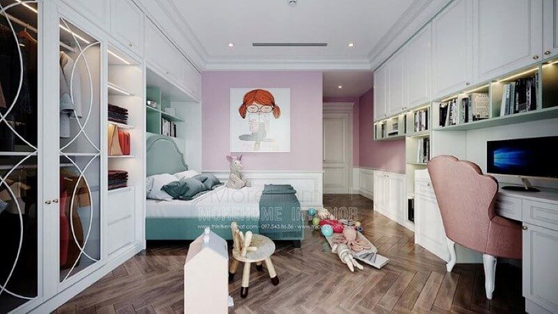 Trang trí nội thất phòng con gái đẹp, đáng yêu.