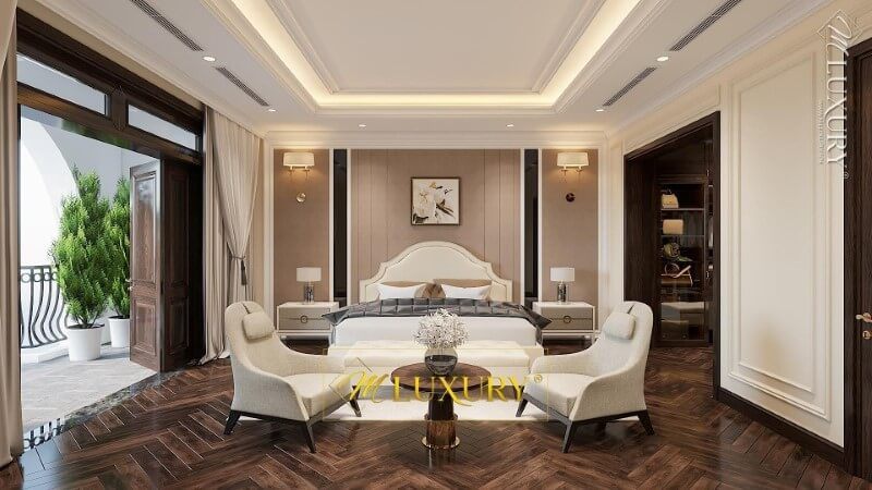 Trang trí không gian nội thất phòng ngủ đẹp cho biệt thự cao cấp