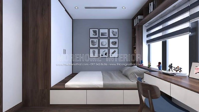 Tủ quần áo liền giường lựa chọn tuyệt vời cho phòng ngủ nhỏ.