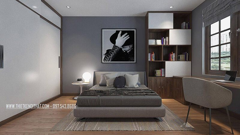 Thiết kế nội thất phòng ngủ nhỏ phong cách hiện đại