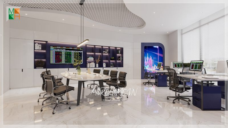 Không gian làm việc đạt hiệu quả tốt cũng nhờ một phần vào sự sắp xếp thiết kế nội thất bởi đóng góp vai trò khá quan trọng