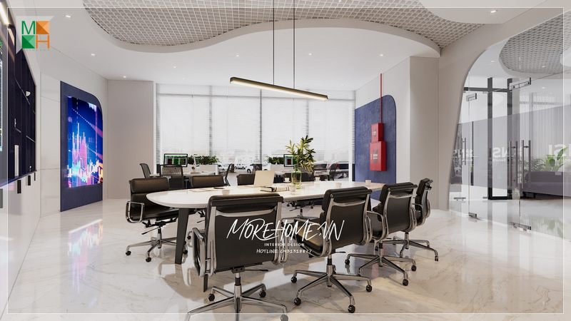 Trang trí văn phòng làm việc hiện đại nội thất tiện nghi được sắp xếp phù hợp mục đích sử dụng mang sự gọn gàng ngăn nắp nhất cho không gian