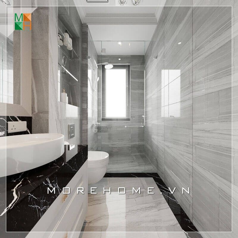 Một mẫu thiết kế nhà tắm kết hợp WC chung cư, nhà phố, biệt thự hiện đại rất tiện nghi