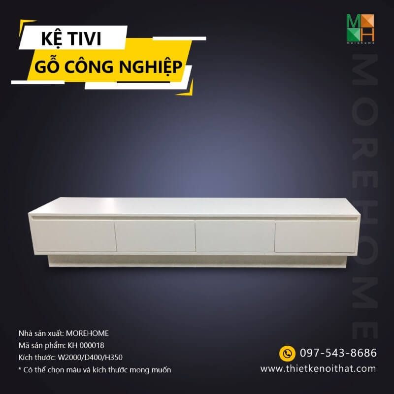 Mẫu kệ tivi bằng gỗ công nghiệp An Cường cao cấp, với thiết kế 4 ngăn hình hộp đơn giản mà sang trọng, phù hợp với phòng ngủ phong cách hiện đại