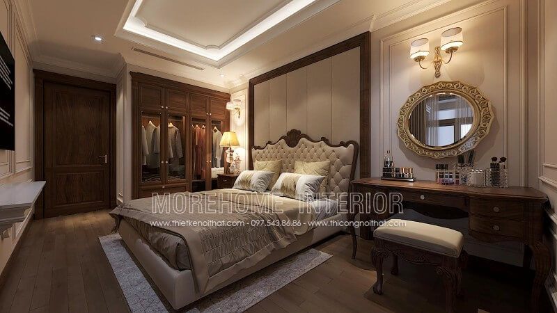 Mẫu giường ngủ tân cổ điển khung gỗ tự nhiên nhập khẩu bọc da cao cấp được thiết kế cách điệu và ấn tượng bởi các đường nét hoa văn từ đơn giản đến phức tạp mang lại không gian sang trọng và đẳng cấp hơn cả