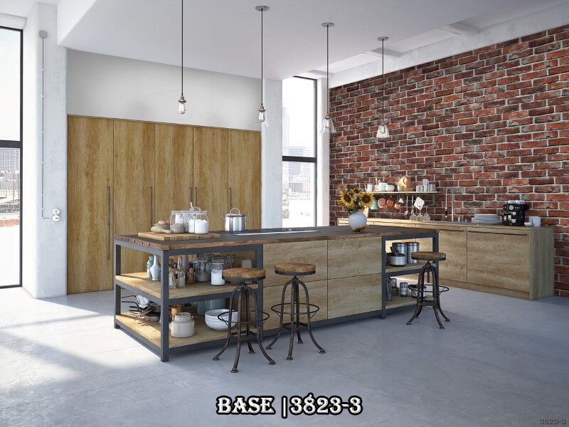 Thiết kế nội thất ngày nay ưa chuộng các mảng nhấn bằng mẫu giấy dán tường giả gạch.