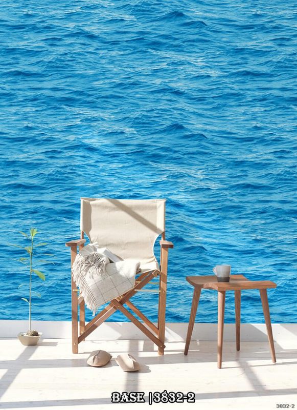 Phối cảnh 3D mẫu giấy dán tường sóng biển 3832-2.
