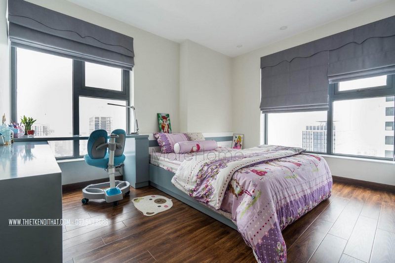 Giường ngủ bé gái có thiết kế hiện đại và đơn giản