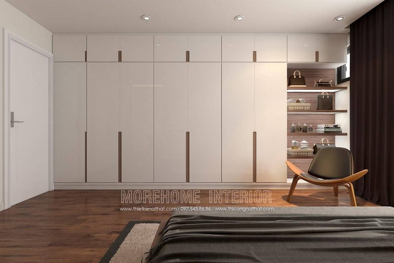 Tủ áo đẹp, hiện đại, tận dụng tối đa không gian phòng ngủ tủ áo gỗ công nghiệp
