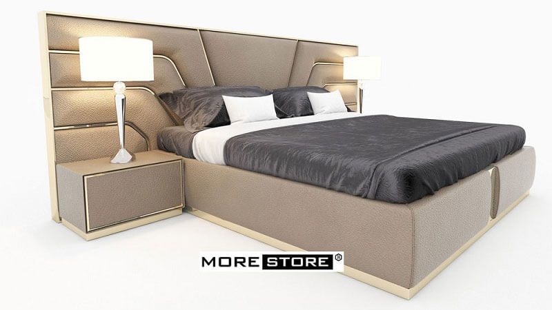 Giường ngủ bọc da màu nâu tối ưu hóa sự hiện đại và sang trọng, sẽ là lựa chọn hoàn hảo cho căn hộ chung cư, nhà phố.