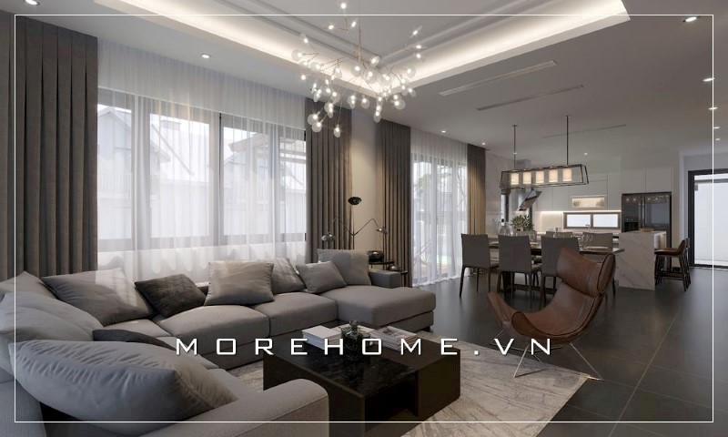 Mẫu sofa góc vải bố